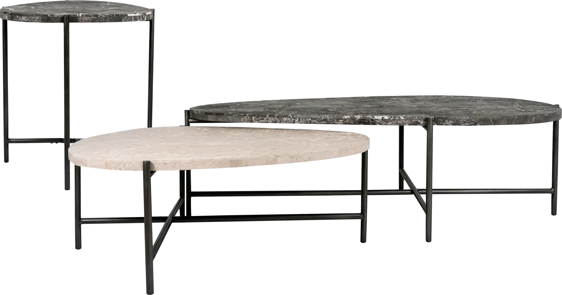 Duality Black 3 Pc Table Set