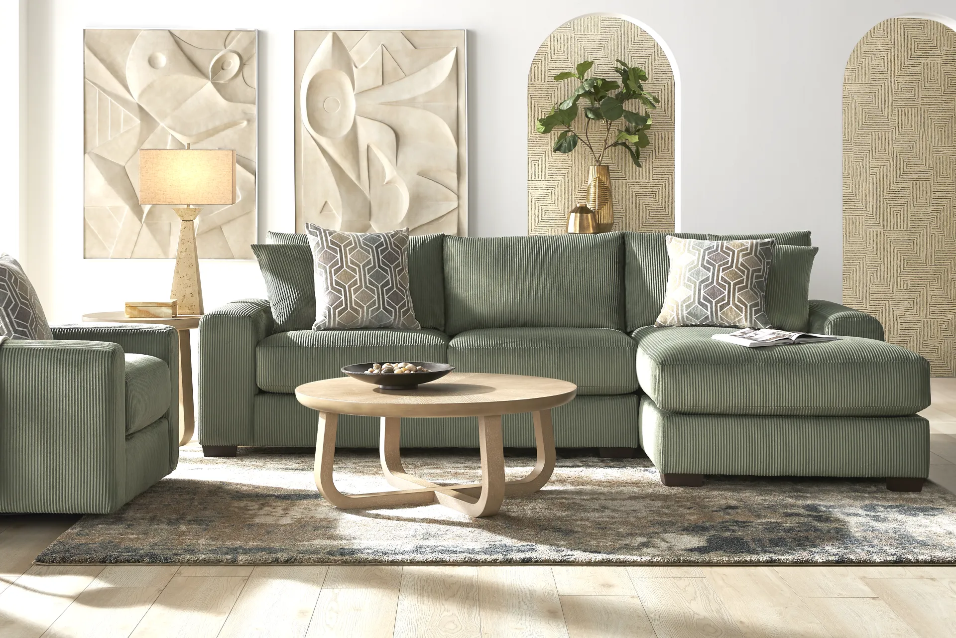 The Challenge Green 2 Pc Sectional - Image 1