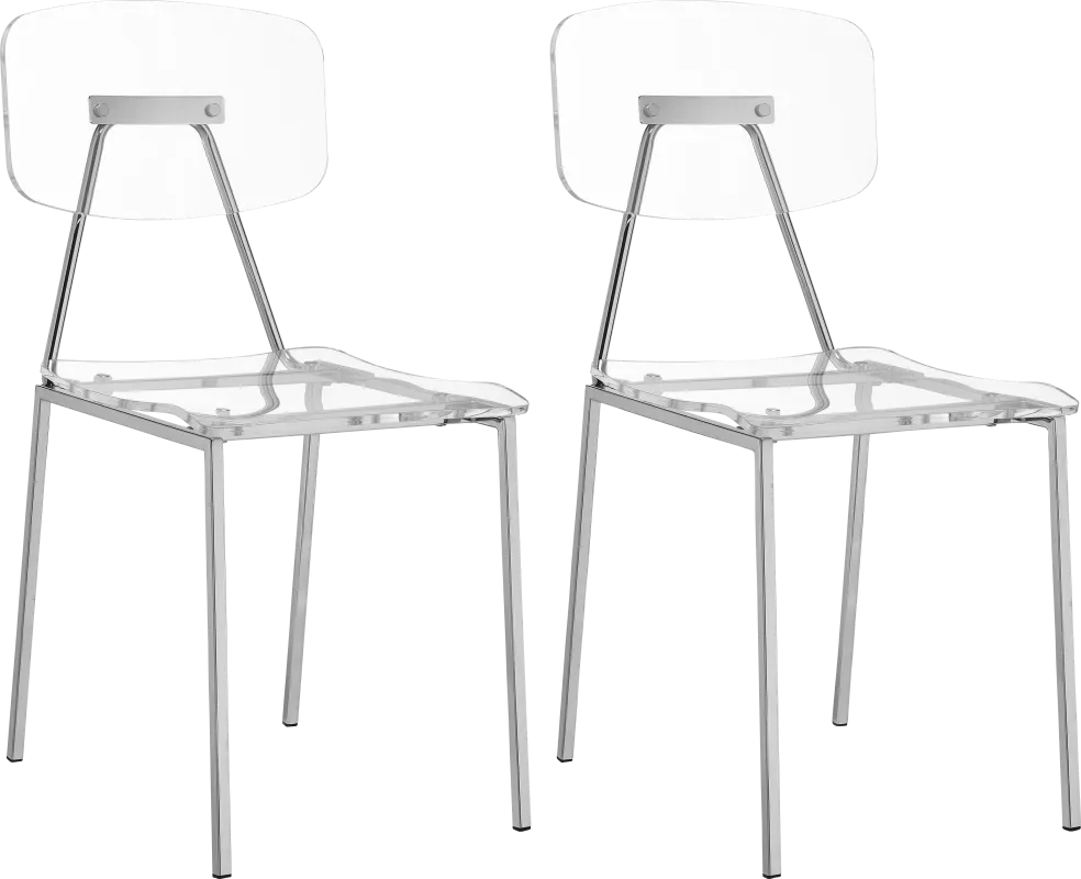 Hamdin II Clear Side Chair, Set of 2