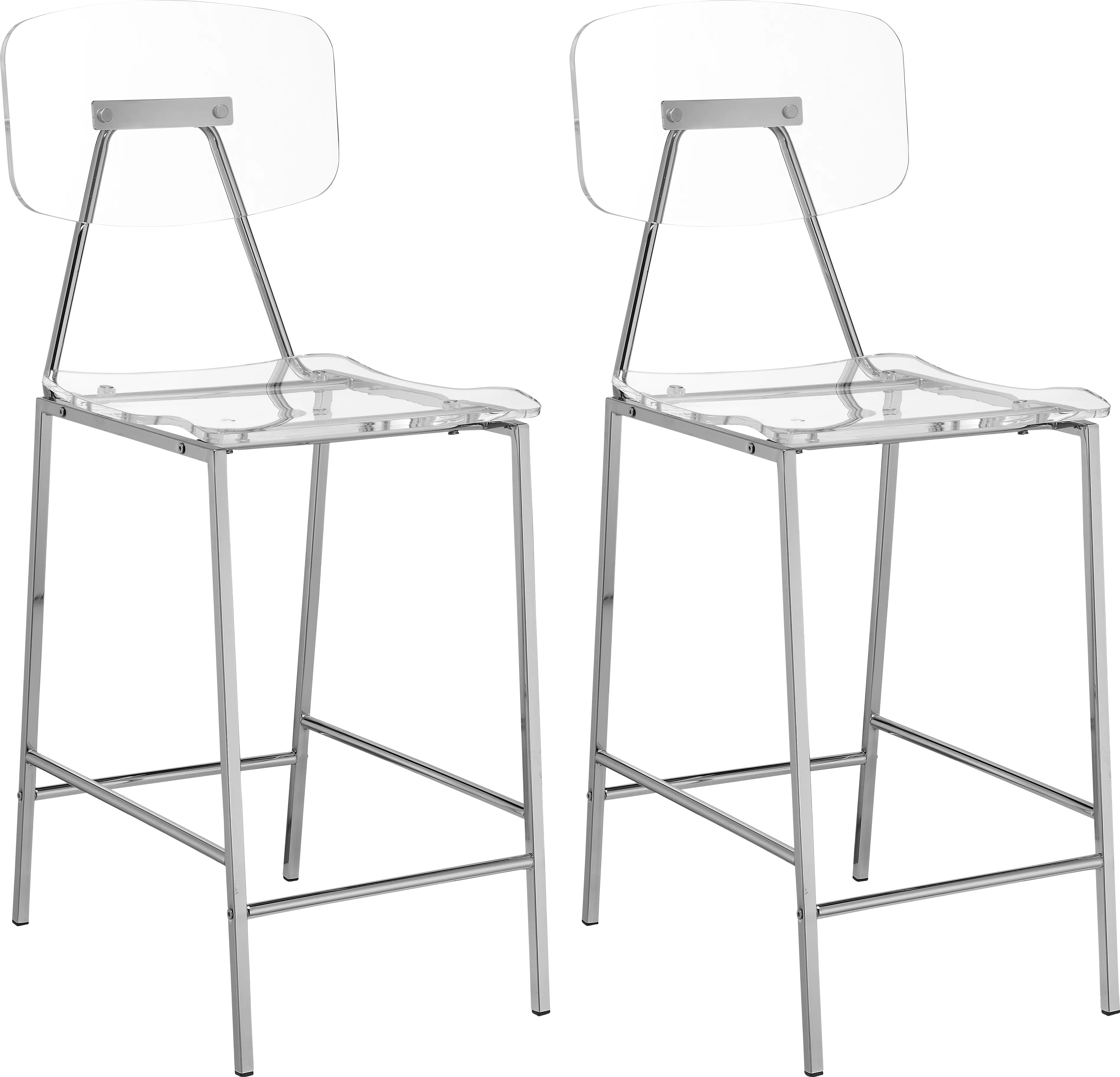 Hamdin II Clear Counter Height Stool, Set of 2 - Thumbnail - Image 1