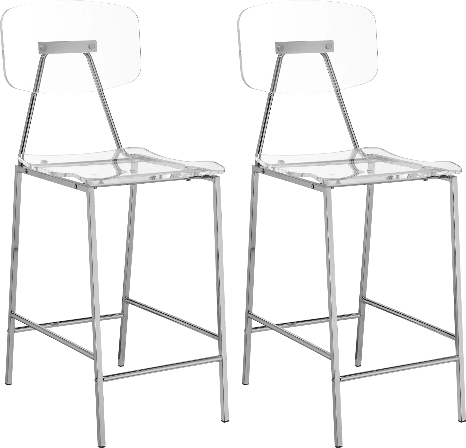 Hamdin II Clear Counter Height Stool, Set of 2 - Image 1