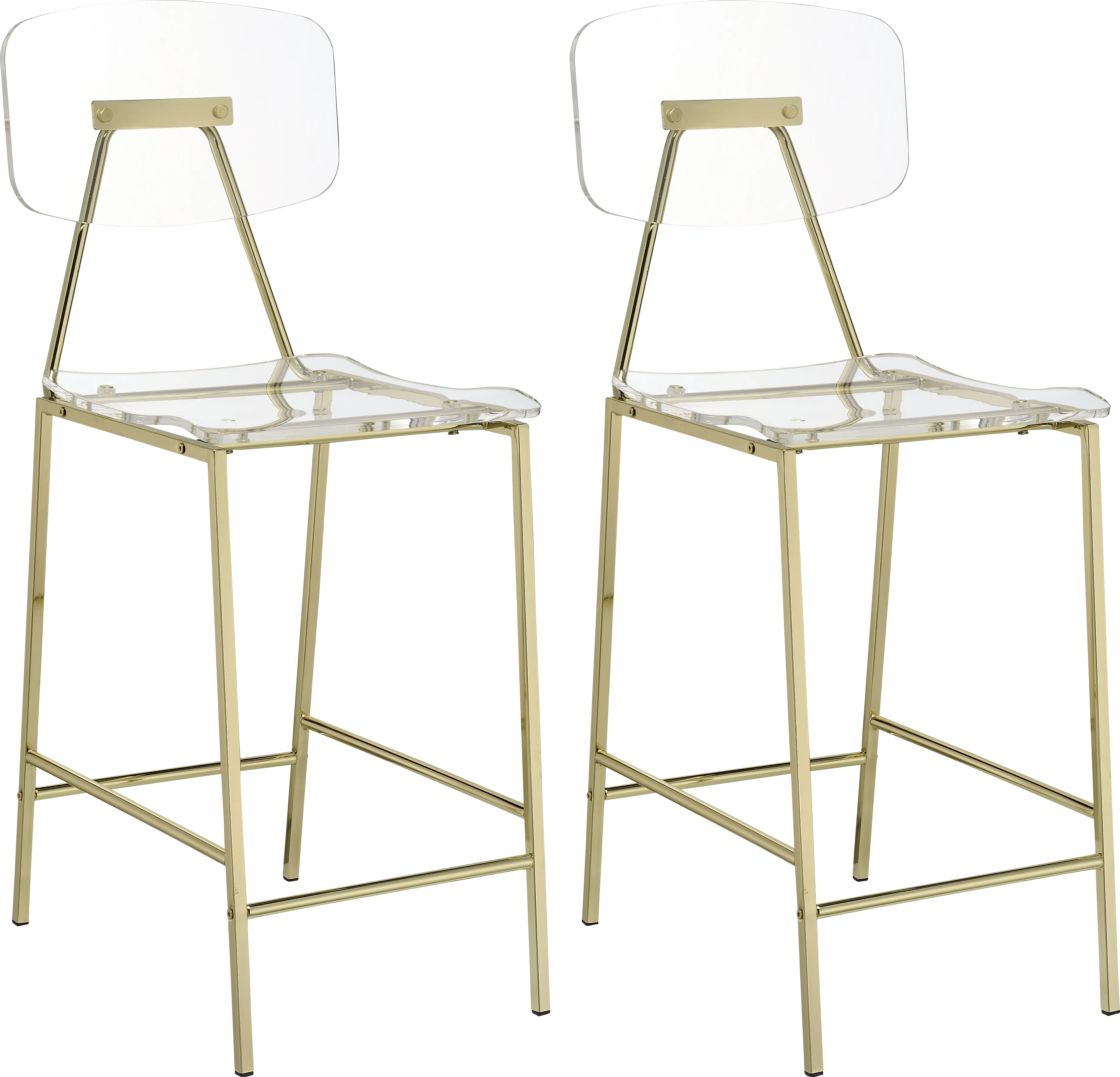 Hamdin I Clear Counter Height Stool, Set of 2 - Thumbnail - Image 1