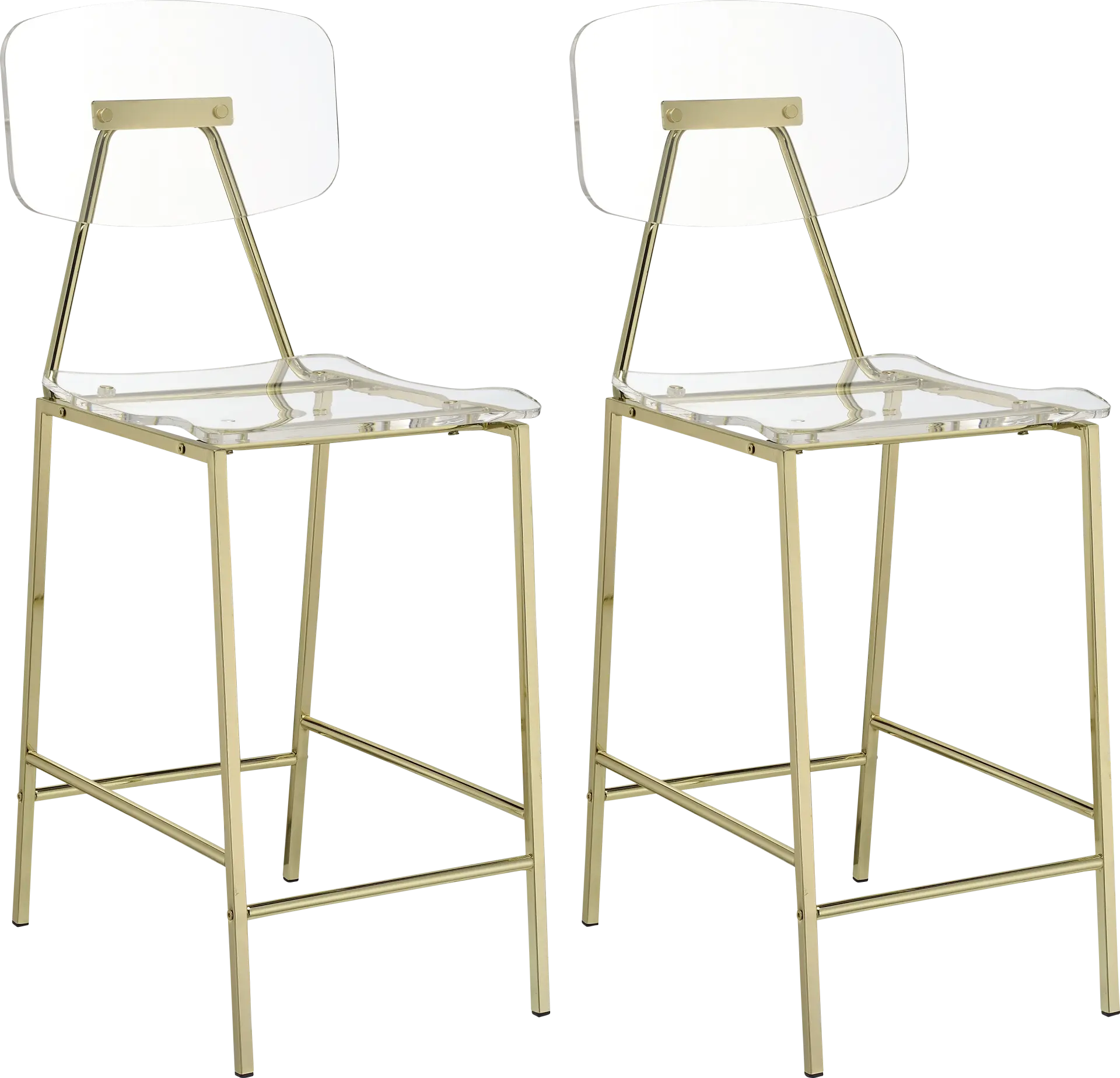 Hamdin I Clear Counter Height Stool, Set of 2