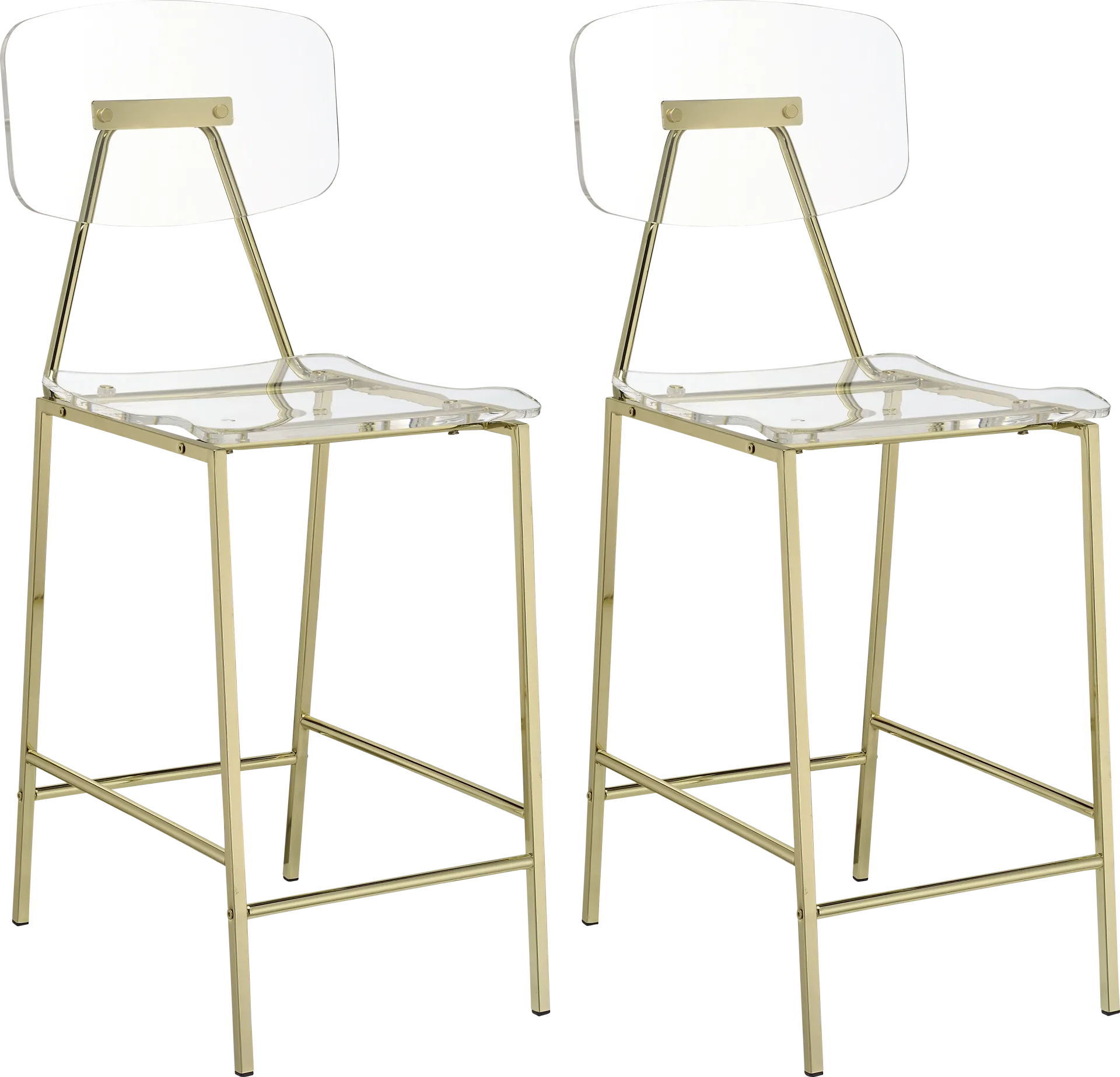 Hamdin I Clear Counter Height Stool, Set of 2 - Image 1