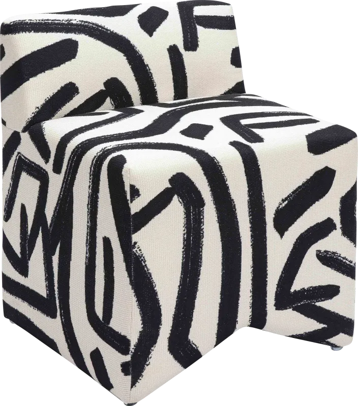 Kerge II Black and White Accent Chair