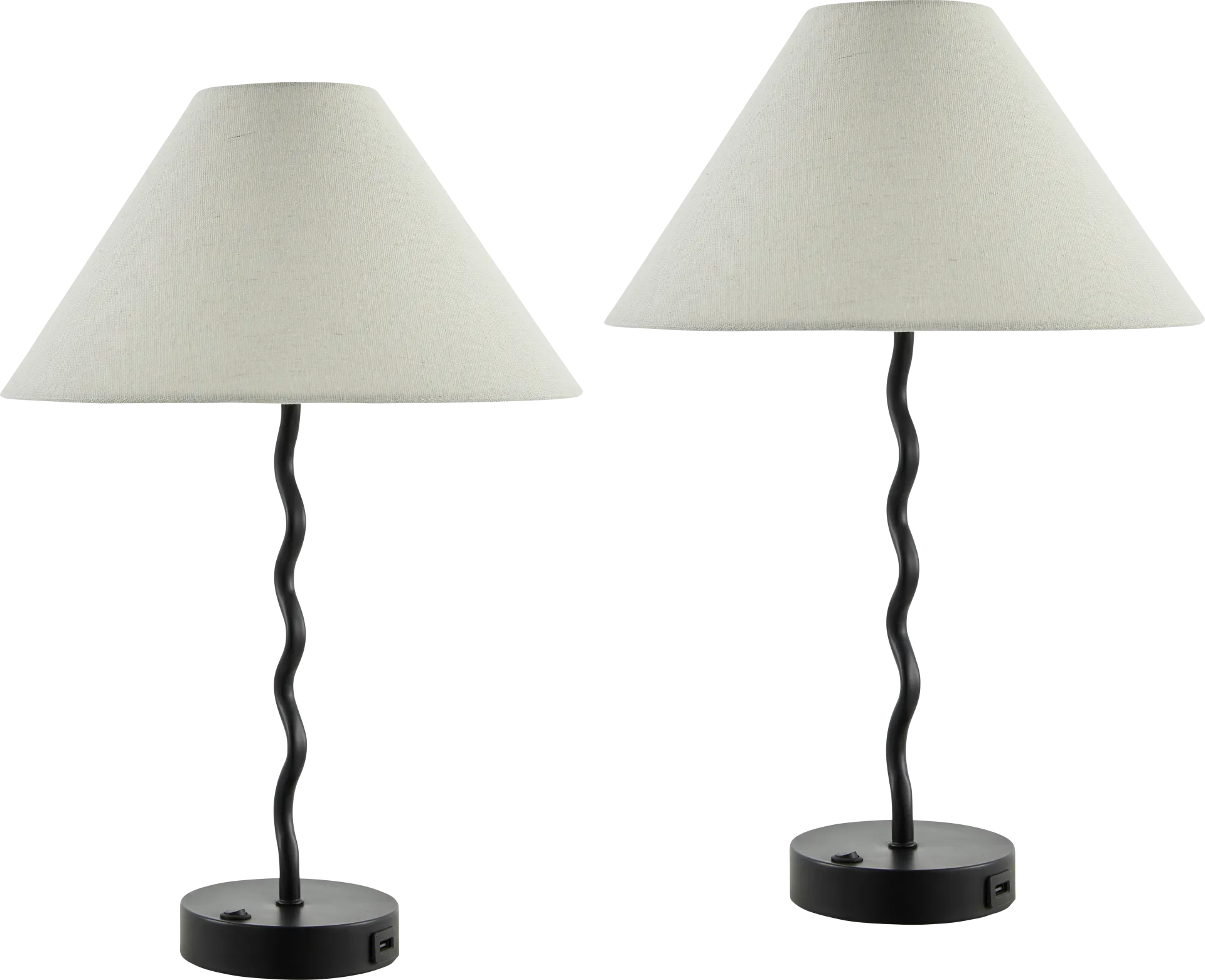 Kids Squiggly Lane Black Lamp, Set of 2 - Image 1