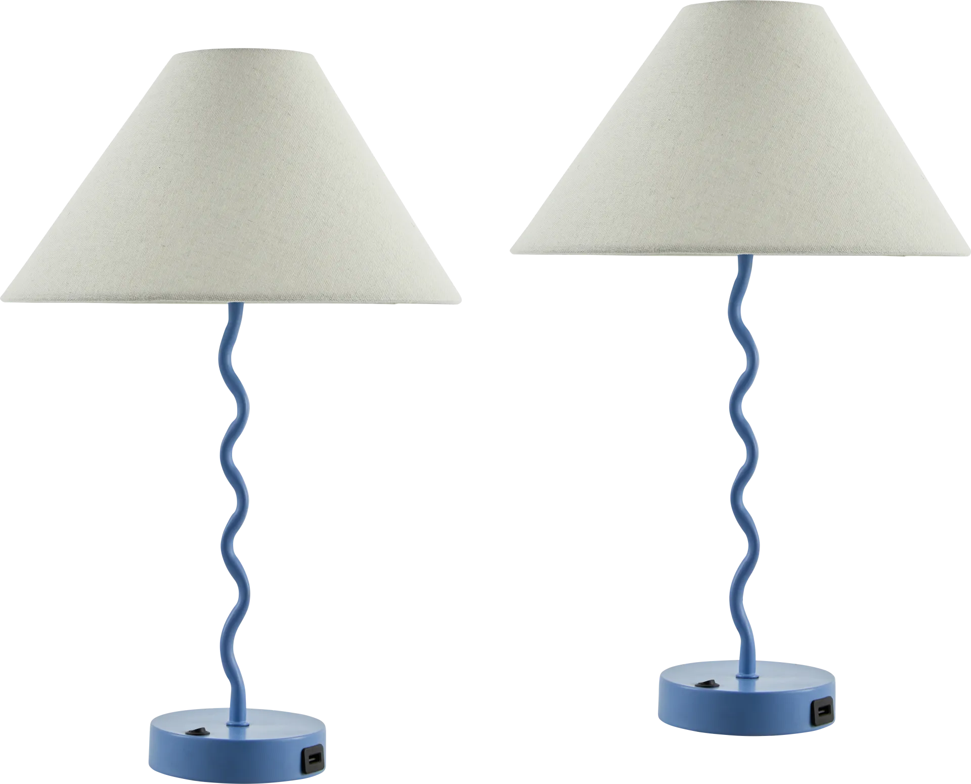 Kids Squiggly Lane Blue Lamp, Set of 2 - Image 1