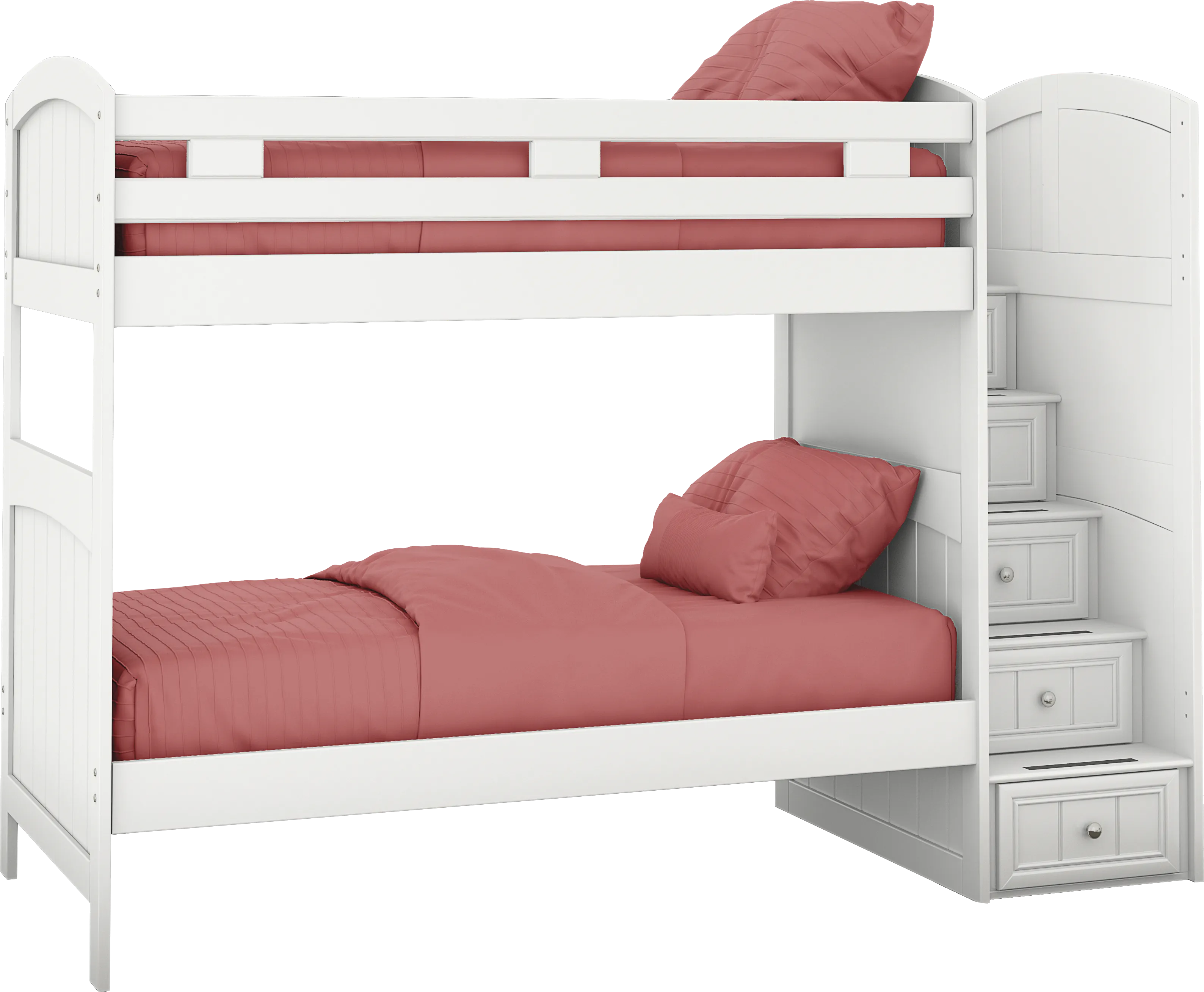 Kids Cottage Colors White Twin/Twin Step Bunk Bed - Thumbnail - Image 1