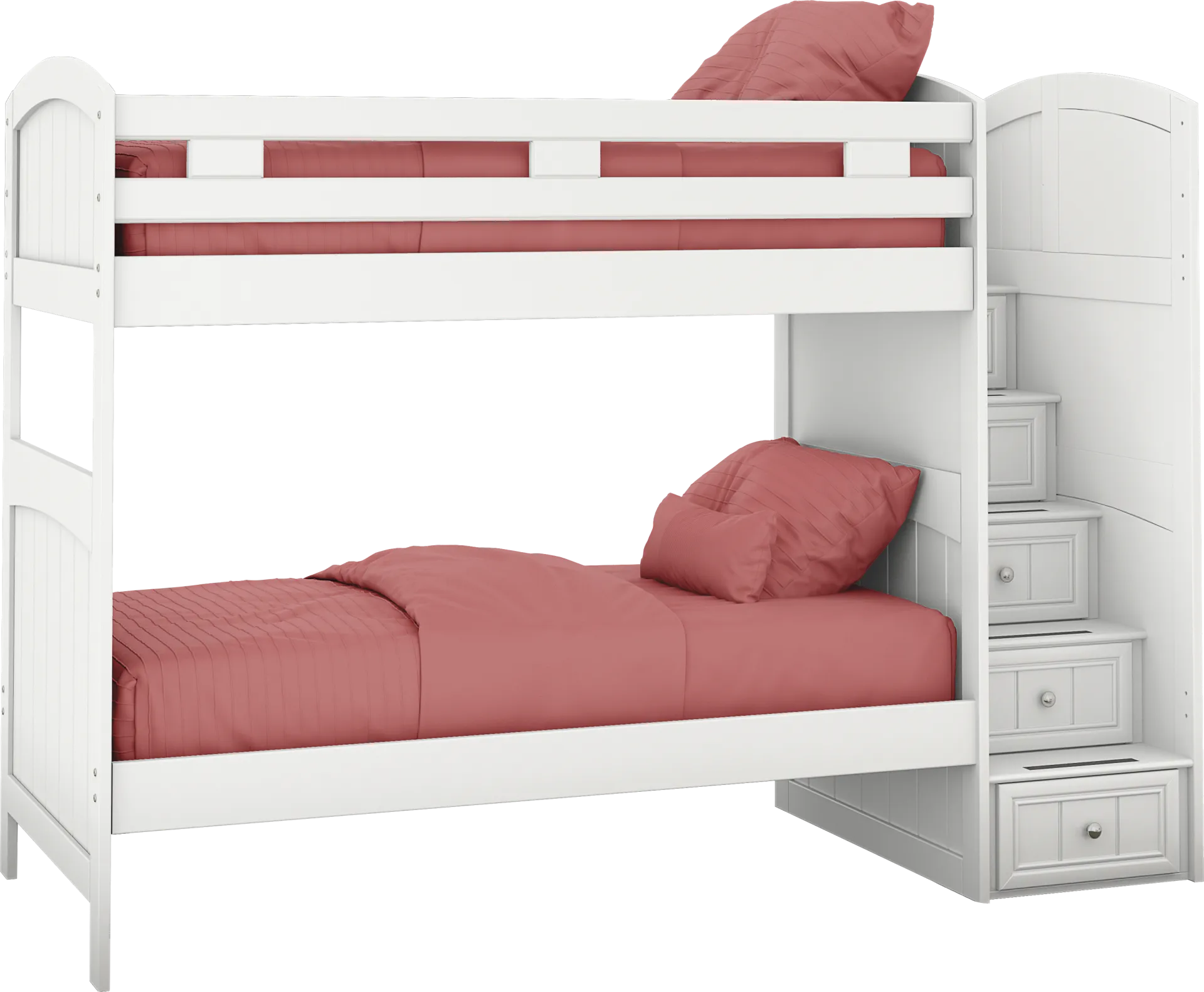 Kids Cottage Colors White Twin/Twin Step Bunk Bed - Image 1