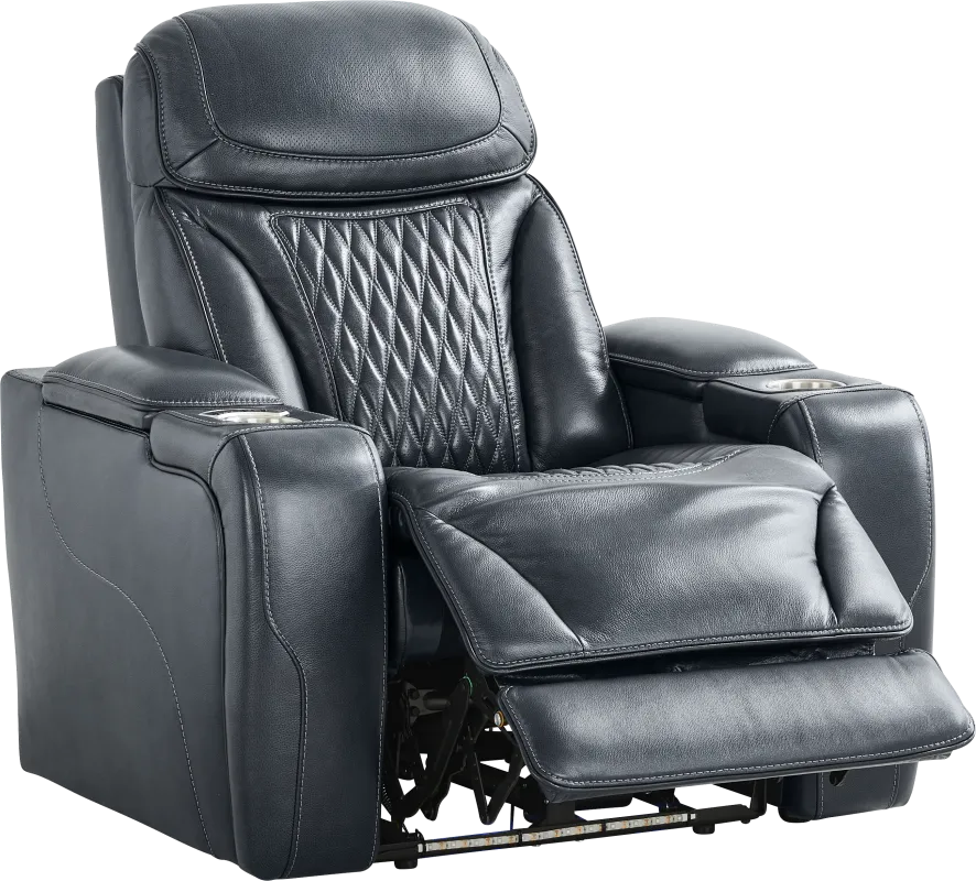 Blue Leather Sound Tech by Shaq Recliner To Go