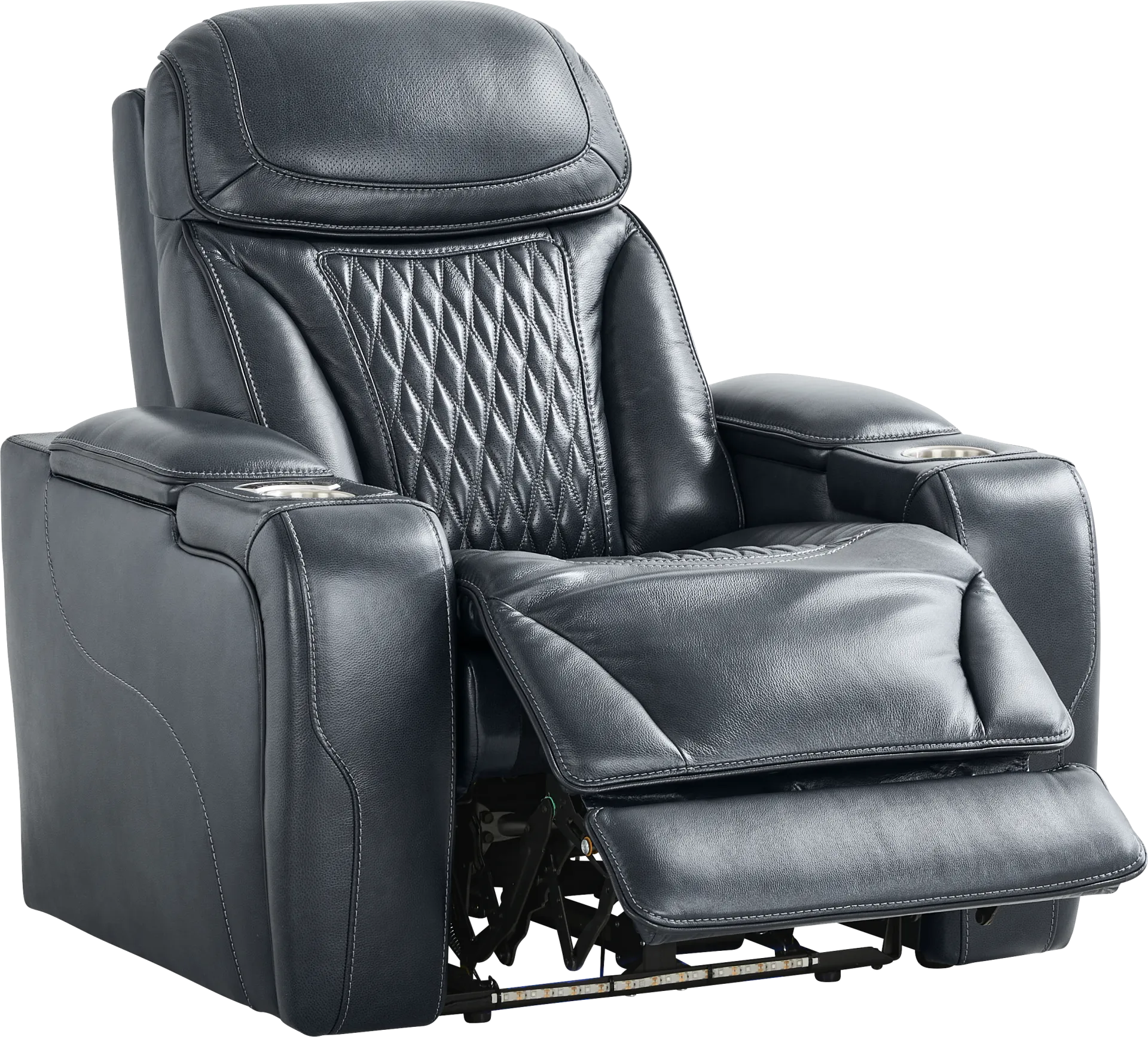 Blue Leather Sound Tech by Shaq Recliner To Go - Image 1