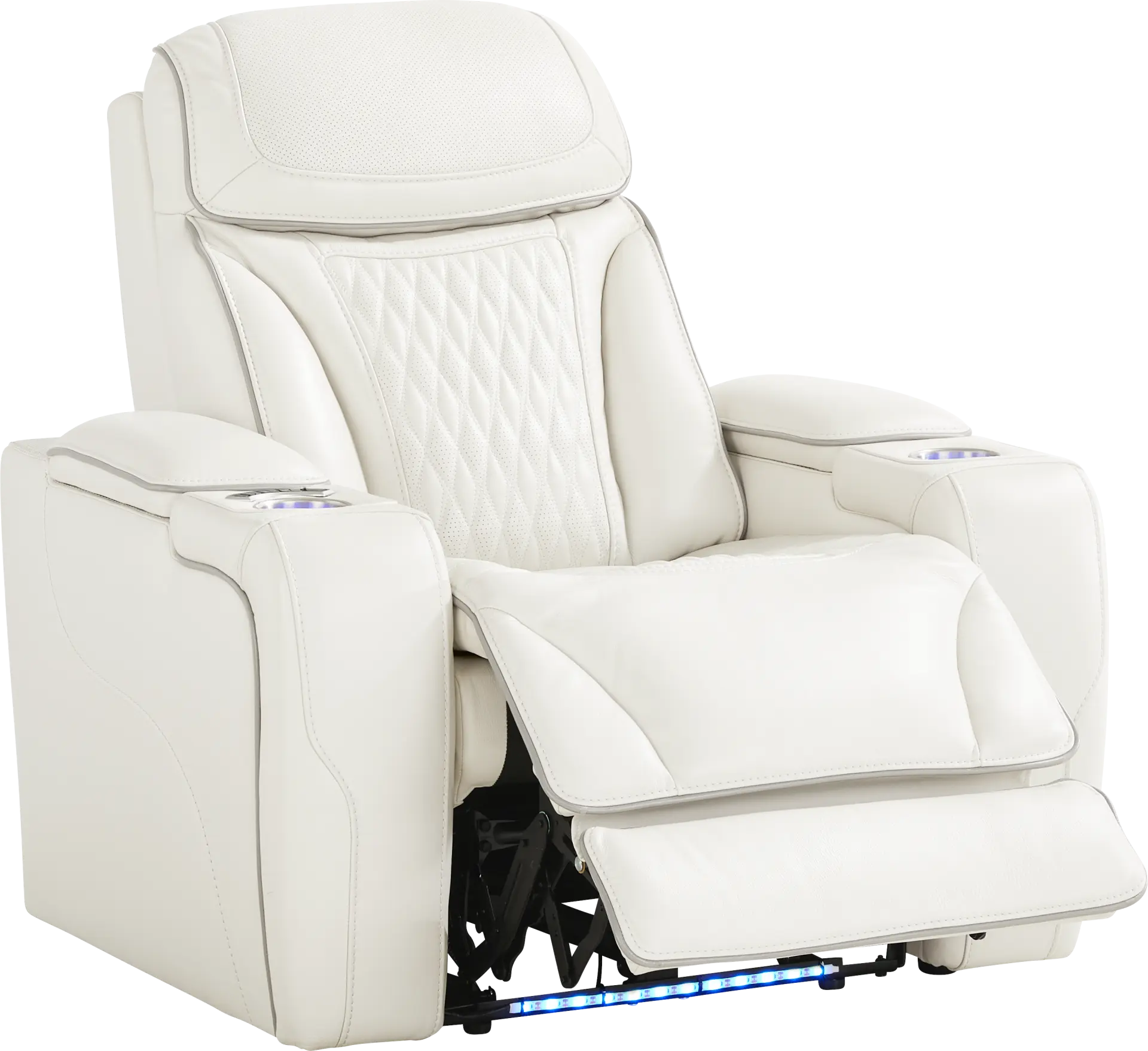 White Leather Sound Tech by Shaq Recliner To Go