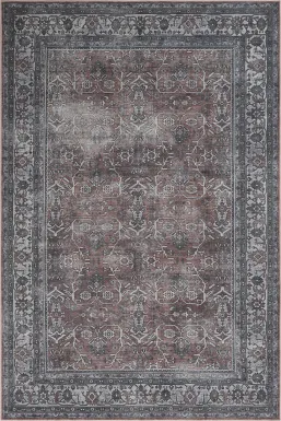 Arbelle Red 9'2 x 11'9 Machine Washable Rug