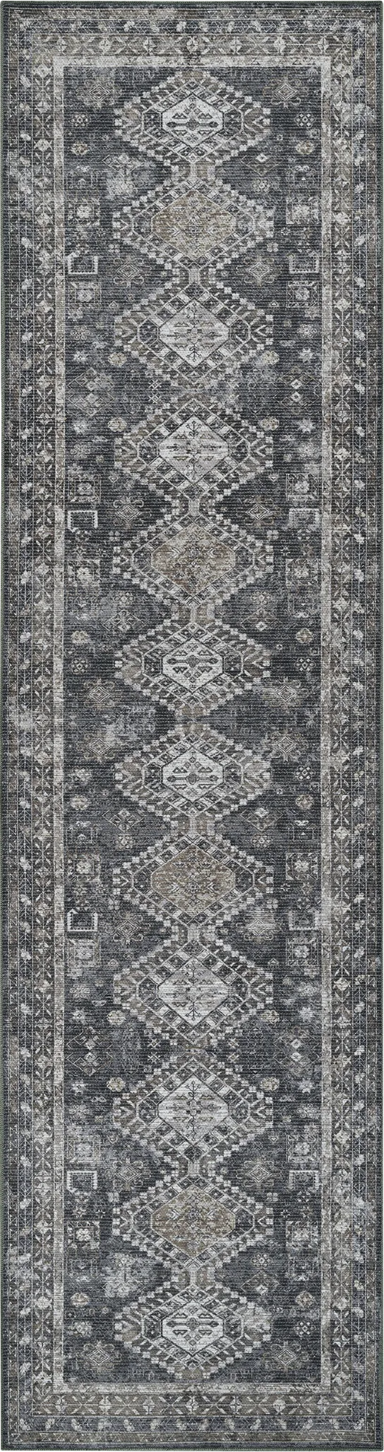 Aebby Gray 2'7 x 10' Machine Washable Rug - Image 1