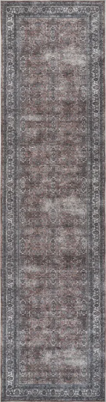 Arbelle Red 2'7 x 10' Machine Washable Rug