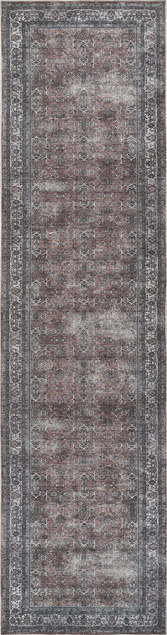 Arbelle Red 2'7 x 10' Machine Washable Rug
