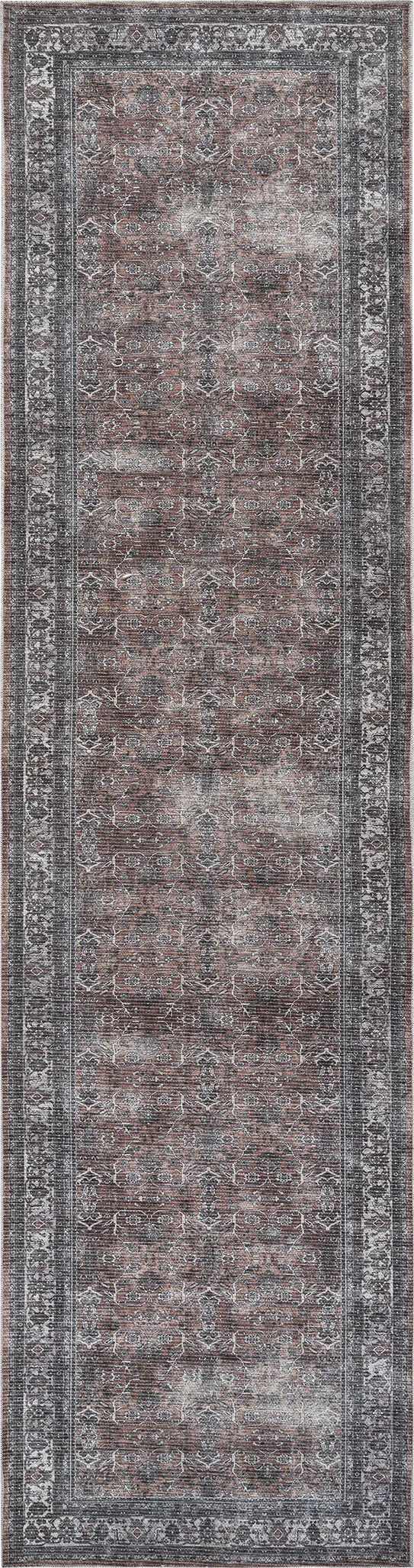 Arbelle Red 2'7 x 10' Machine Washable Rug - Image 1