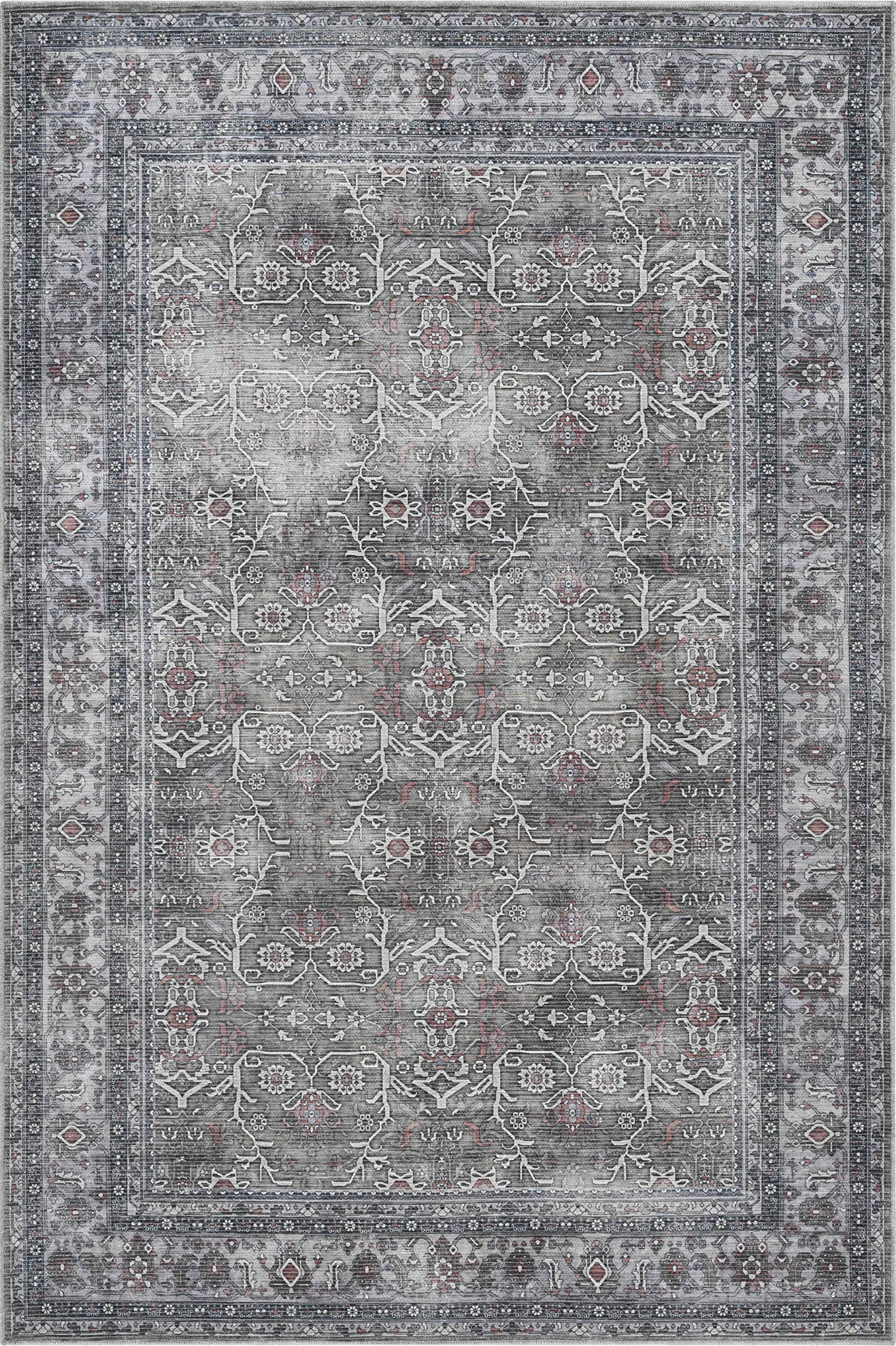 Arbelle Gray 9'2 x 11'9 Machine Washable Rug - Thumbnail - Image 1