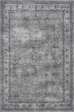 Arbelle Gray 5'3 x 7'6 Machine Washable Rug