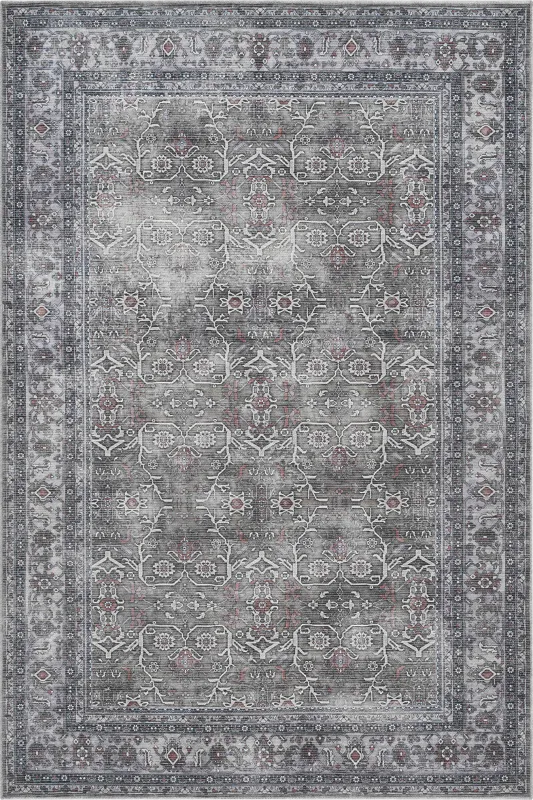 Arbelle Gray 9'2 x 11'9 Machine Washable Rug