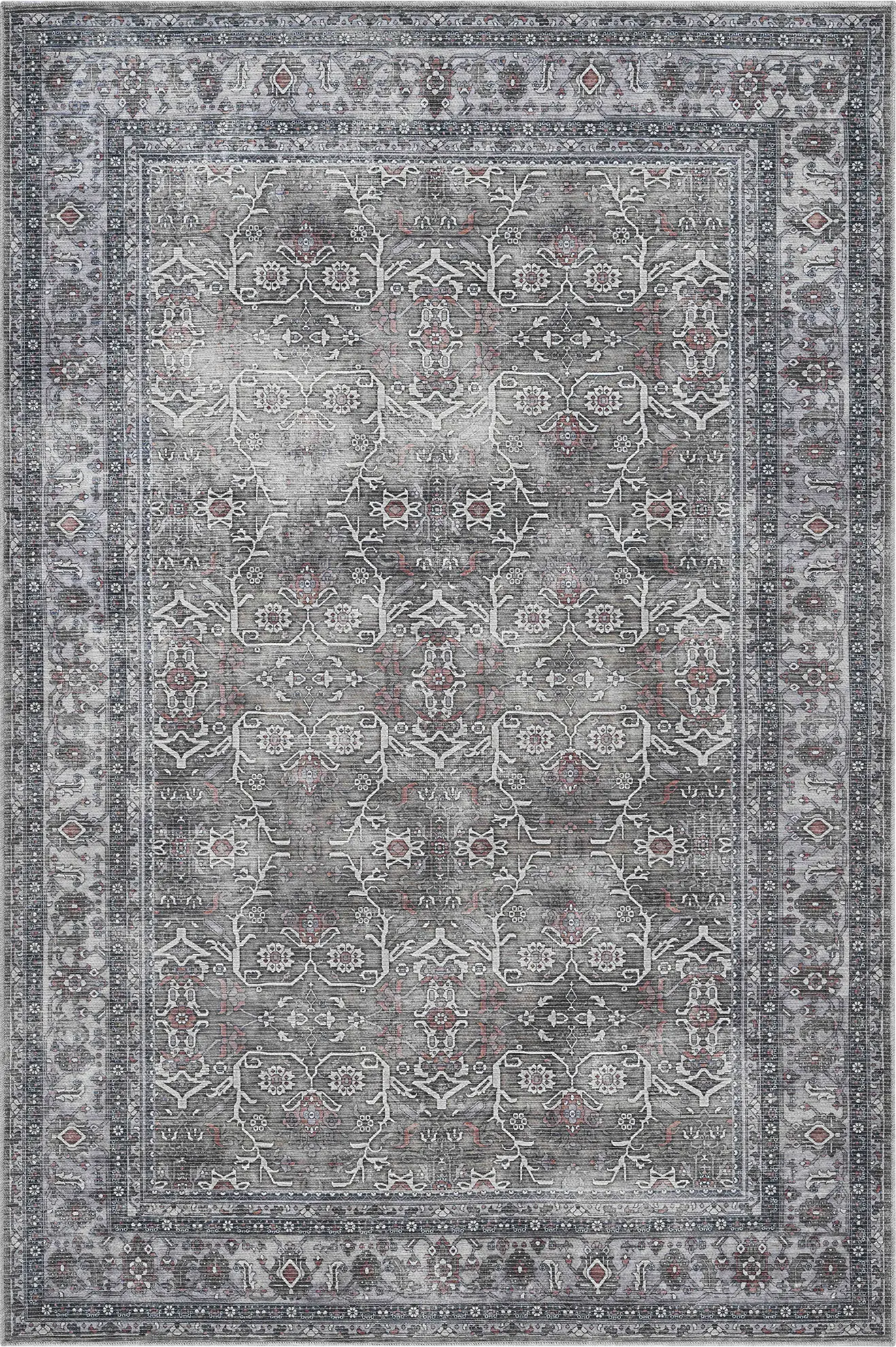 Arbelle Gray 9'2 x 11'9 Machine Washable Rug