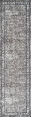 Arbelle Gray 2'7 x 10' Machine Washable Rug