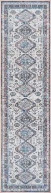 Aebby Blue 2'7 x 10' Machine Washable Rug