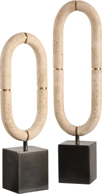 Dylina White Sculpture, Set of 2