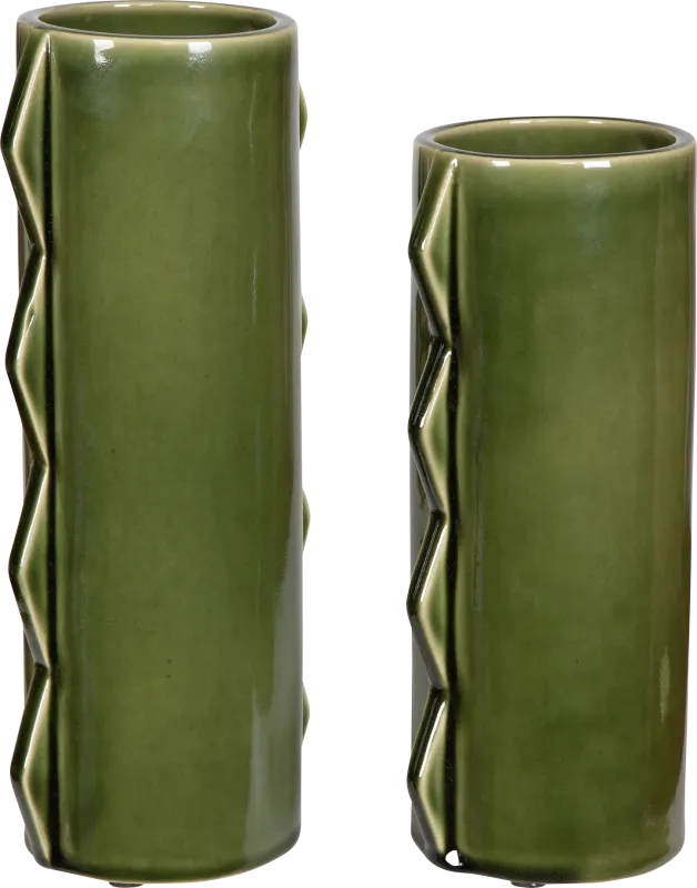 Nokola Green Vase, Set of 2