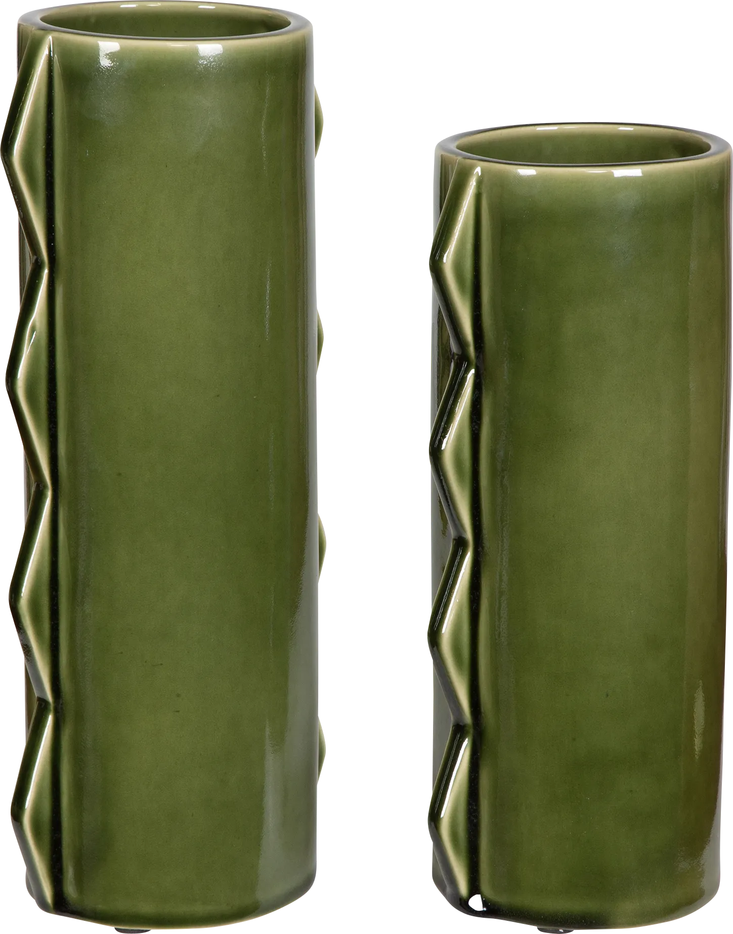 Nokola Green Vase, Set of 2 - Image 1