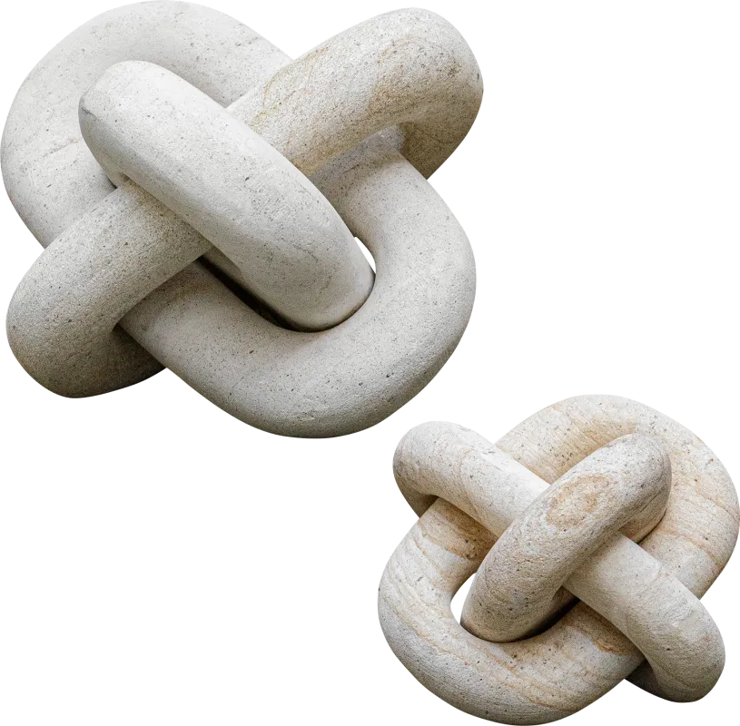 Bosko White Sculpture, Set of 2