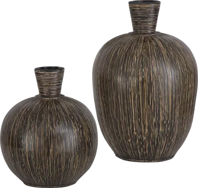 Trekor Brown Vase, Set of 2