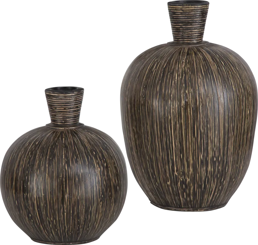Trekor Brown Vase, Set of 2