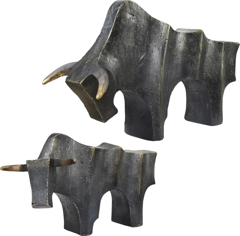 Tishi Bronze Sculpture, Set of 2