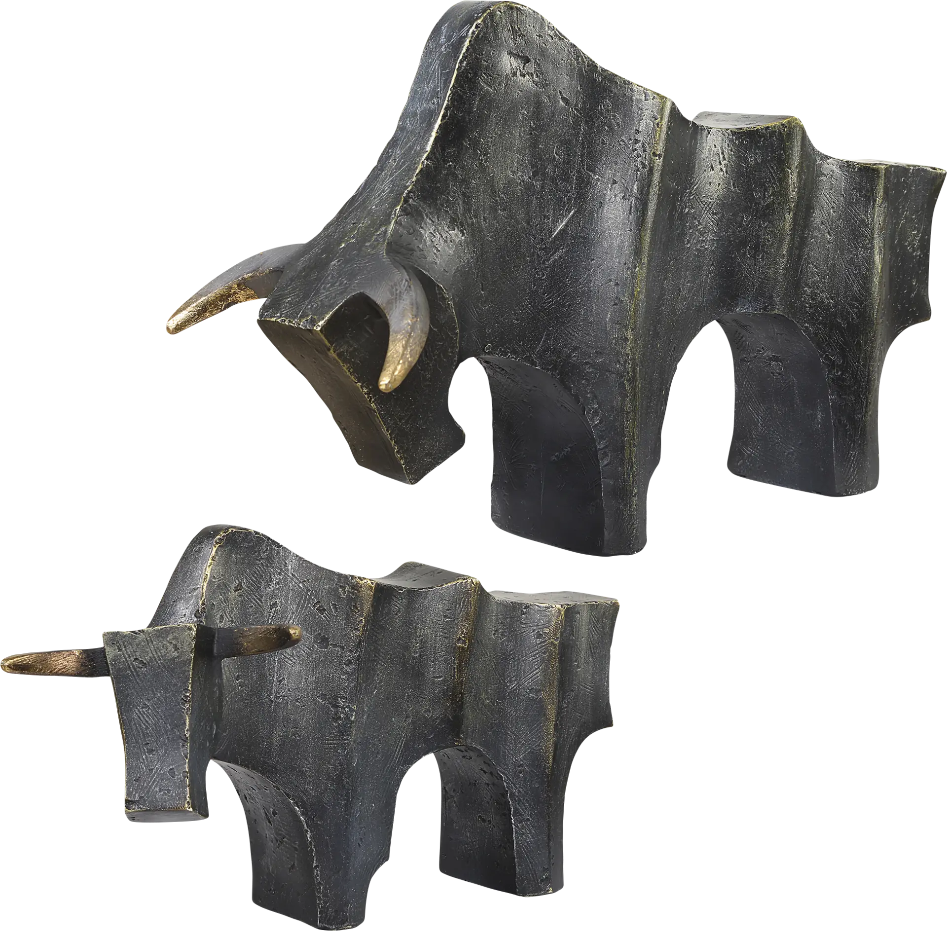 Tishi Bronze Sculpture, Set of 2