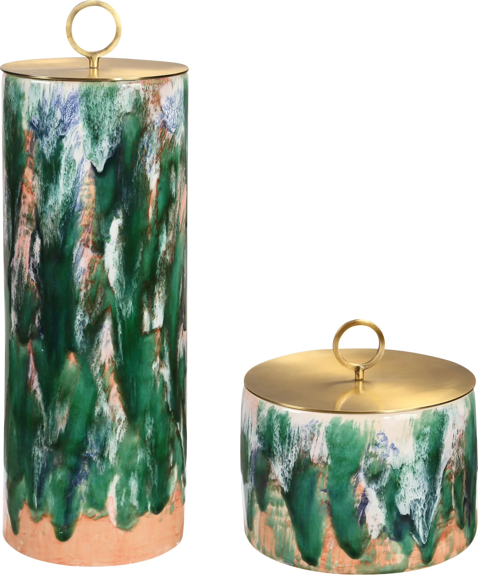 Narro Green Cannister, Set of 2 - Thumbnail - Image 1