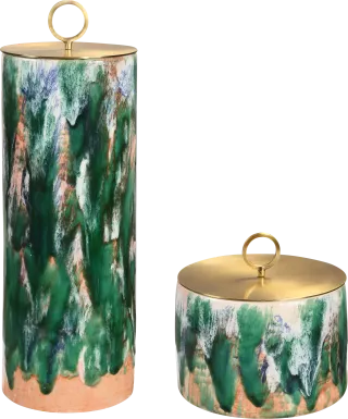 Narro Green Cannister, Set of 2