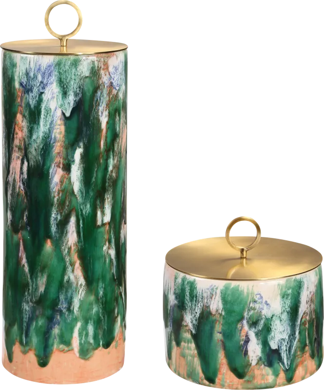 Narro Green Cannister, Set of 2