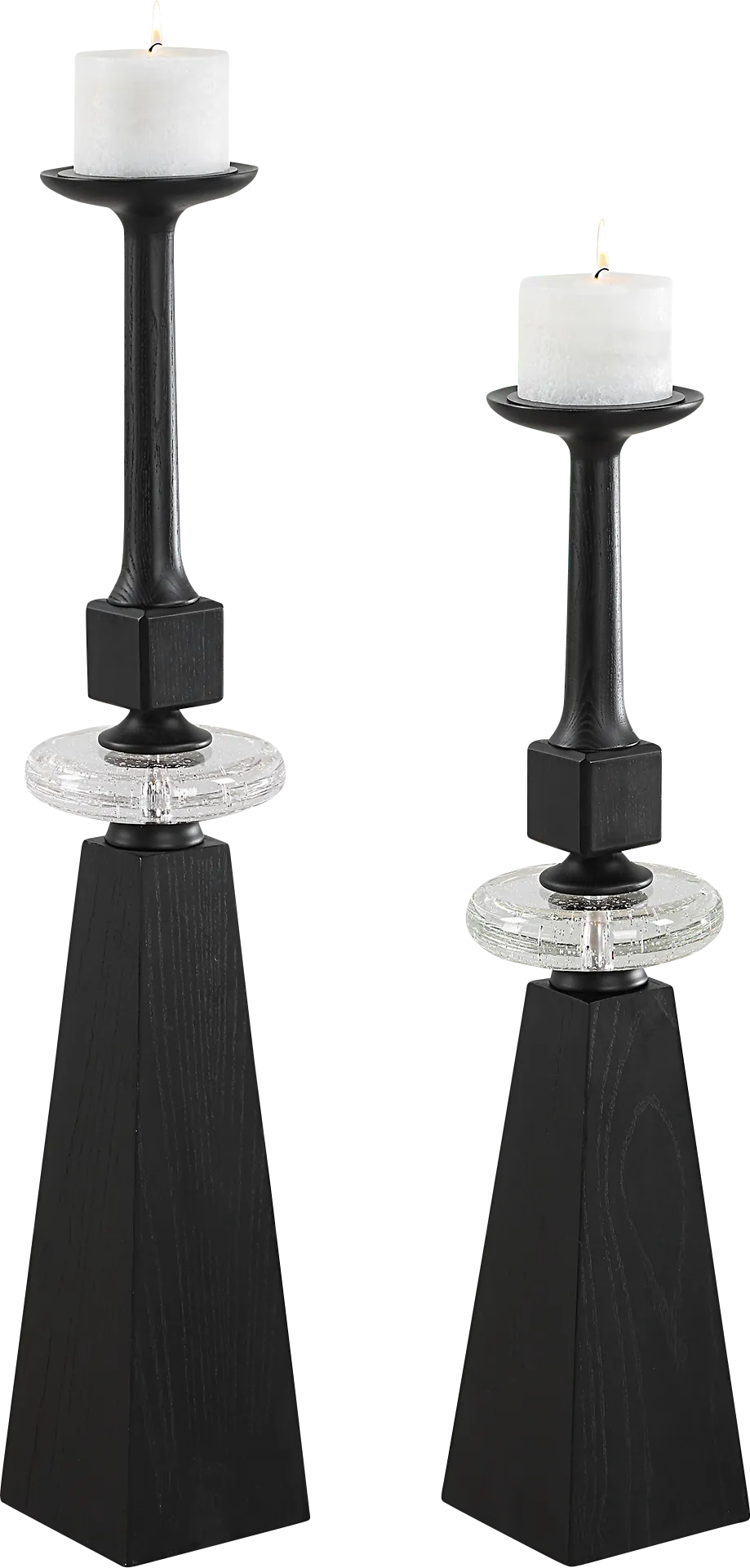 Barri Black Candle Holder, Set of 2 - Image 1