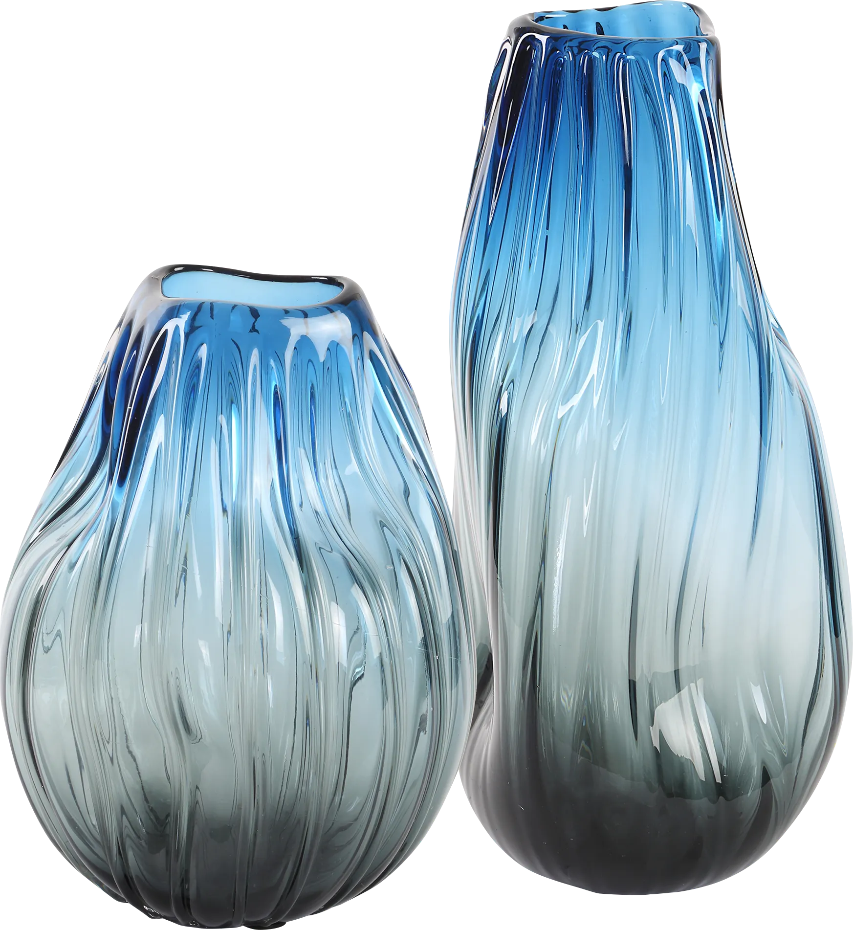 Mukuta Blue Vase, Set of 2 - Image 1