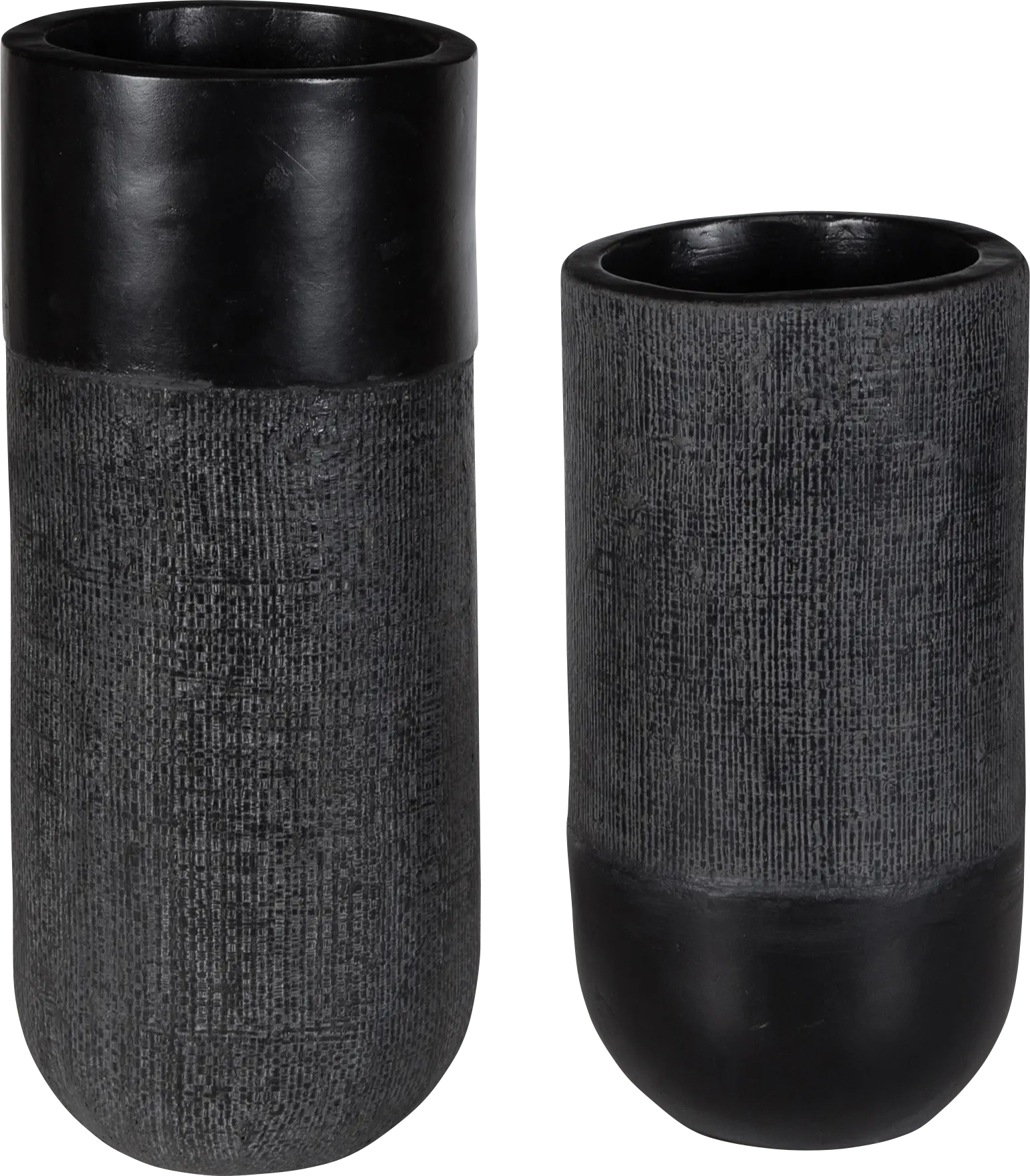 Destra Black Vase, Set of 2