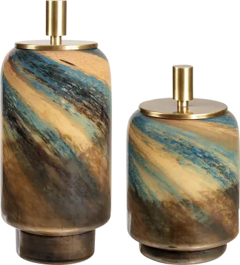 Mauno Brown Cannister, Set of 2