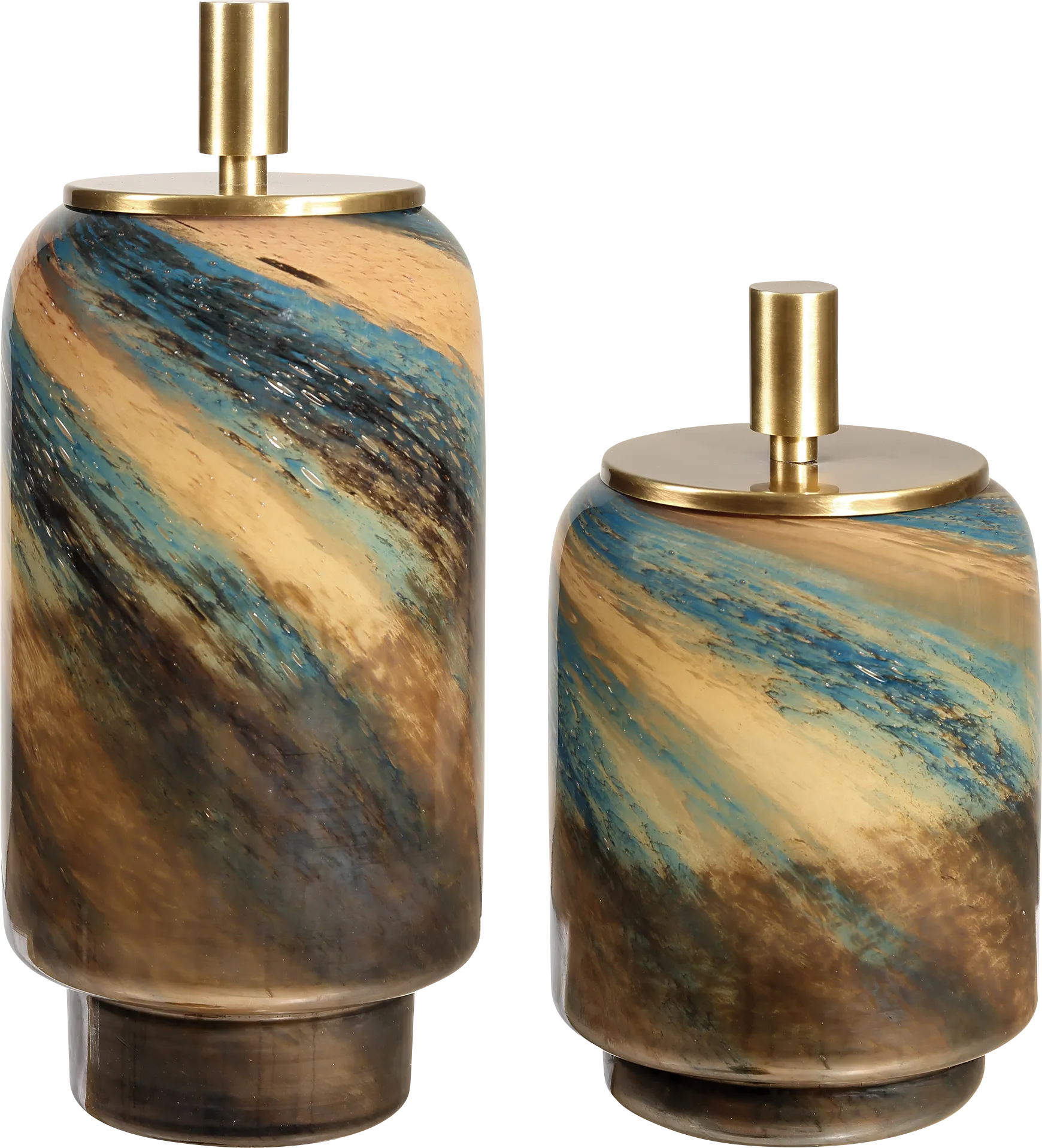 Mauno Brown Cannister, Set of 2 - Image 1