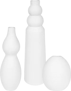 Olisa White Vase, Set of 3