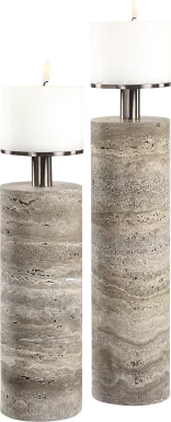 Askio Gray Candle Holder, Set of 2