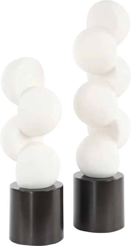 Acesea White Sculpture, Set of 2