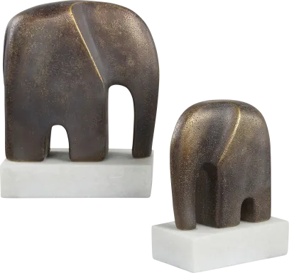 Ascan Bronze Sculpture, Set of 2