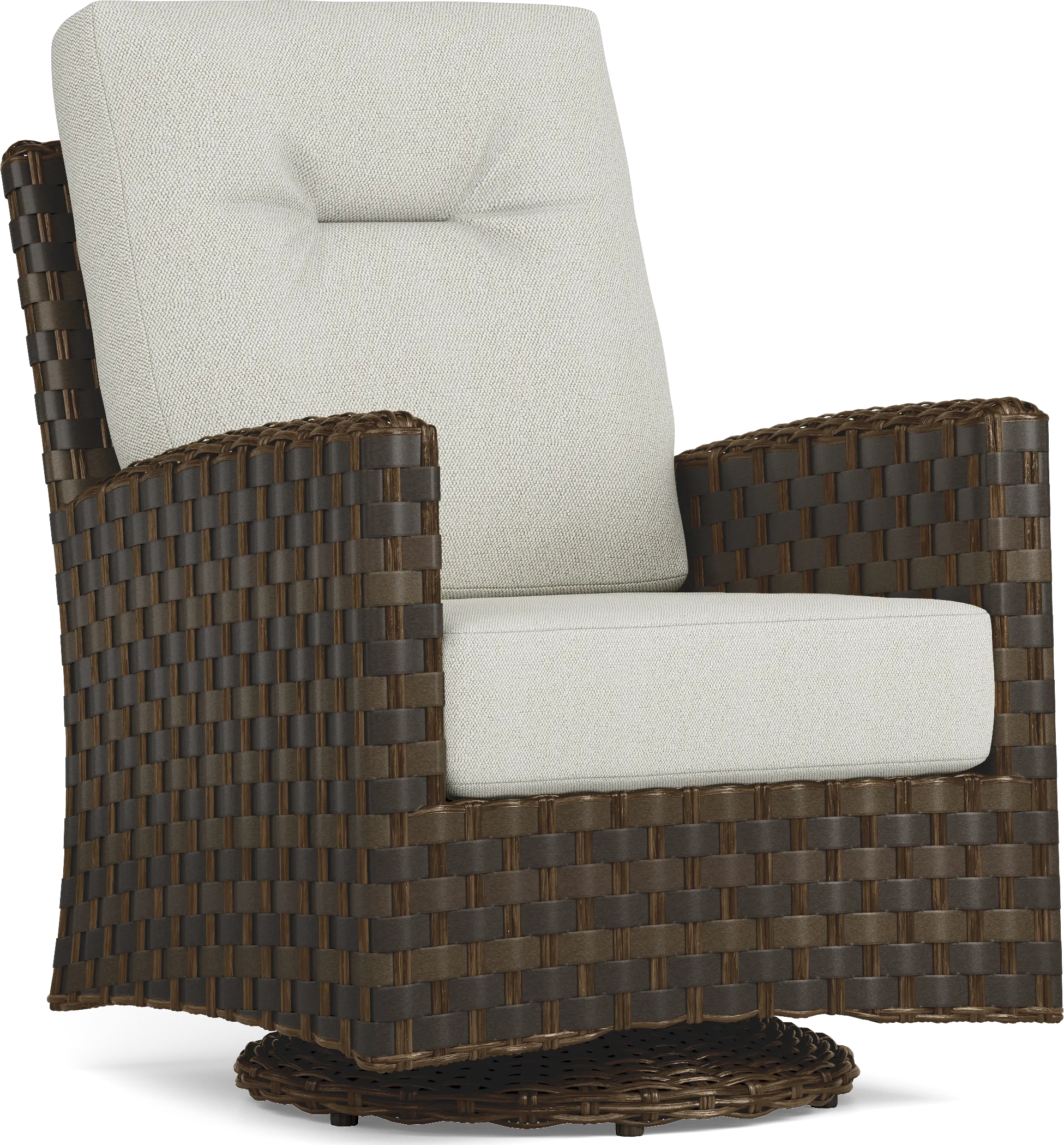 Mantra Brown 5 Pc Outdoor Swivel Chat Set with Ash Cushions - Thumbnail - Image 2