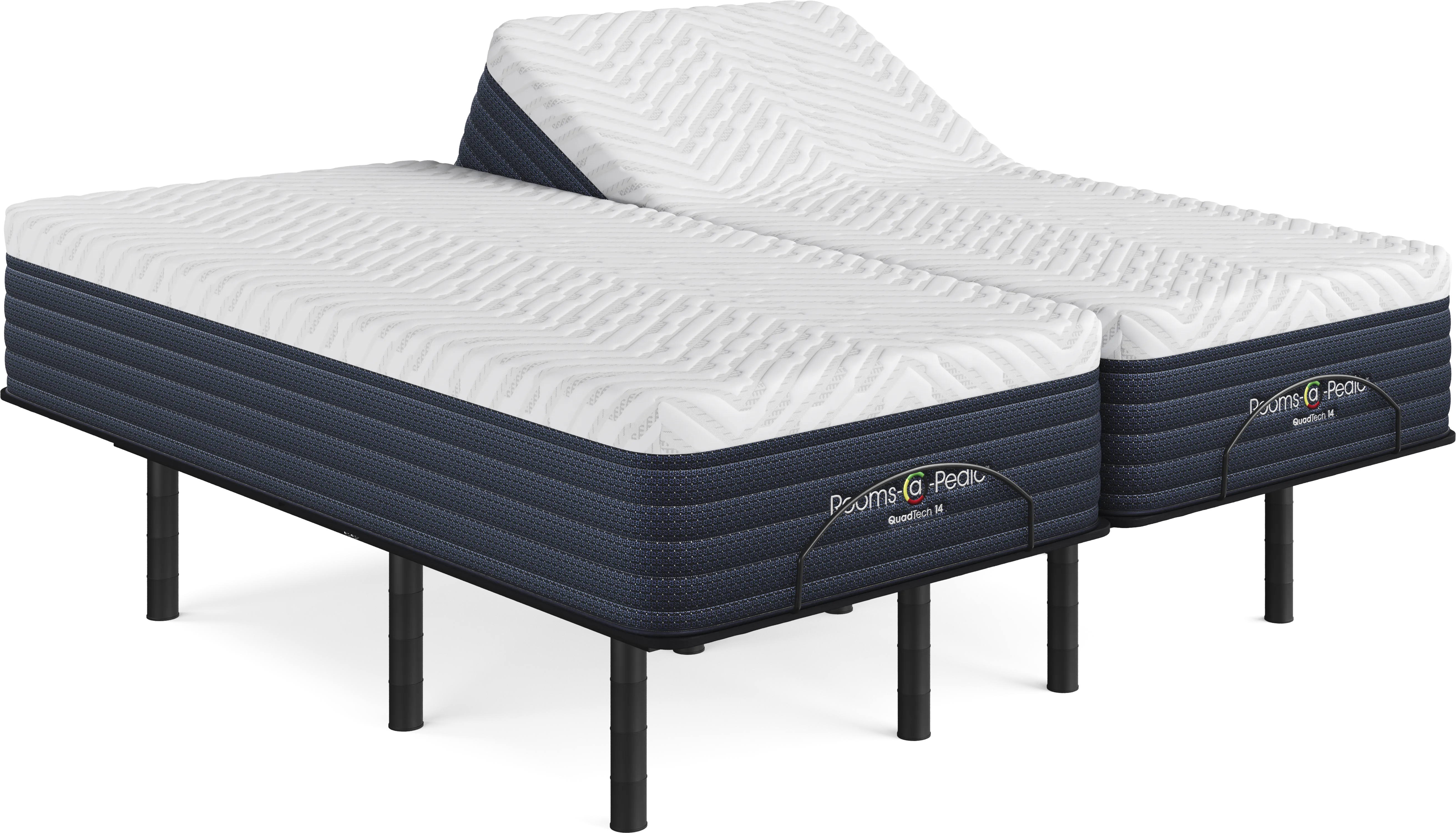 Rooms-a-Pedic QuadTech 14 Split King Mattress with Head Up Only Base - Thumbnail - Image 1