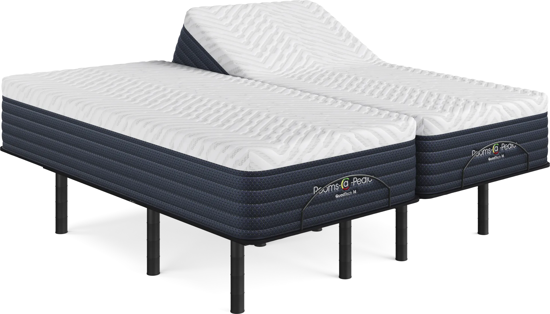 Rooms-a-Pedic QuadTech 14 Split King Mattress with Head Up Only Base - Image 1